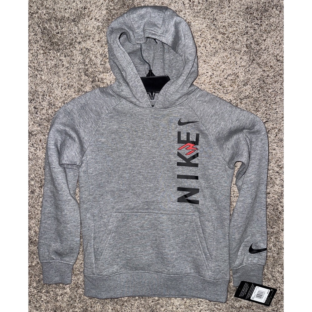 Nike 3BRAND Long Sleeve Sweatshirt Gray Hooded Boys Youth Small